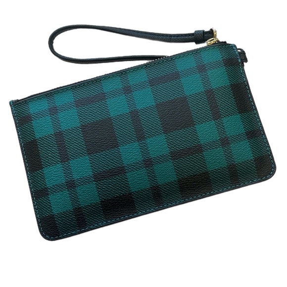 43 Coach Riley Plaid Small Wristlet Atlantic Multi F54461 - Picture 6 of 6